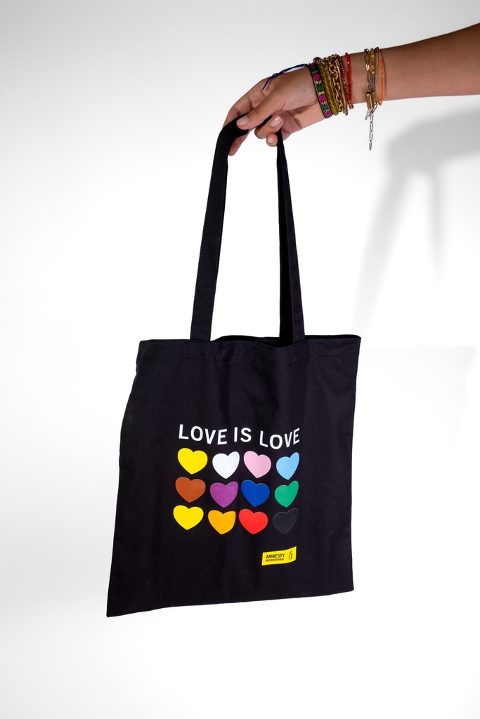 Sac en coton noir Love is love