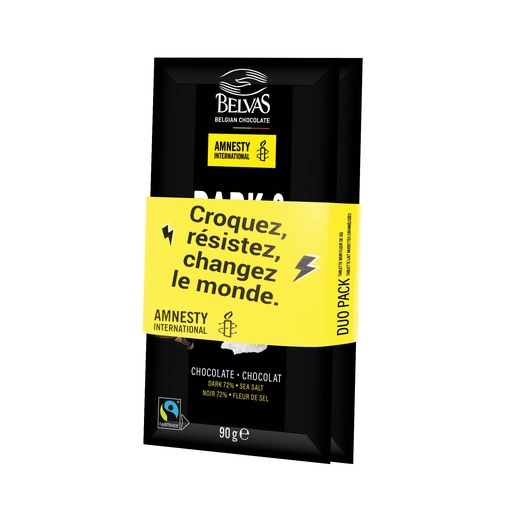 [6913] Trio de tablette de chocolat Belvas :  lait noisettes /  noir 72% / lait éclat caramel